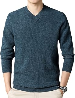 BANLUX Mens Pullover Sweater - Men 'S Solid Color And V-Neck Autumn And Winter Long Sleeve Sweater Knitted Casual Fashion Men 'S Sweater