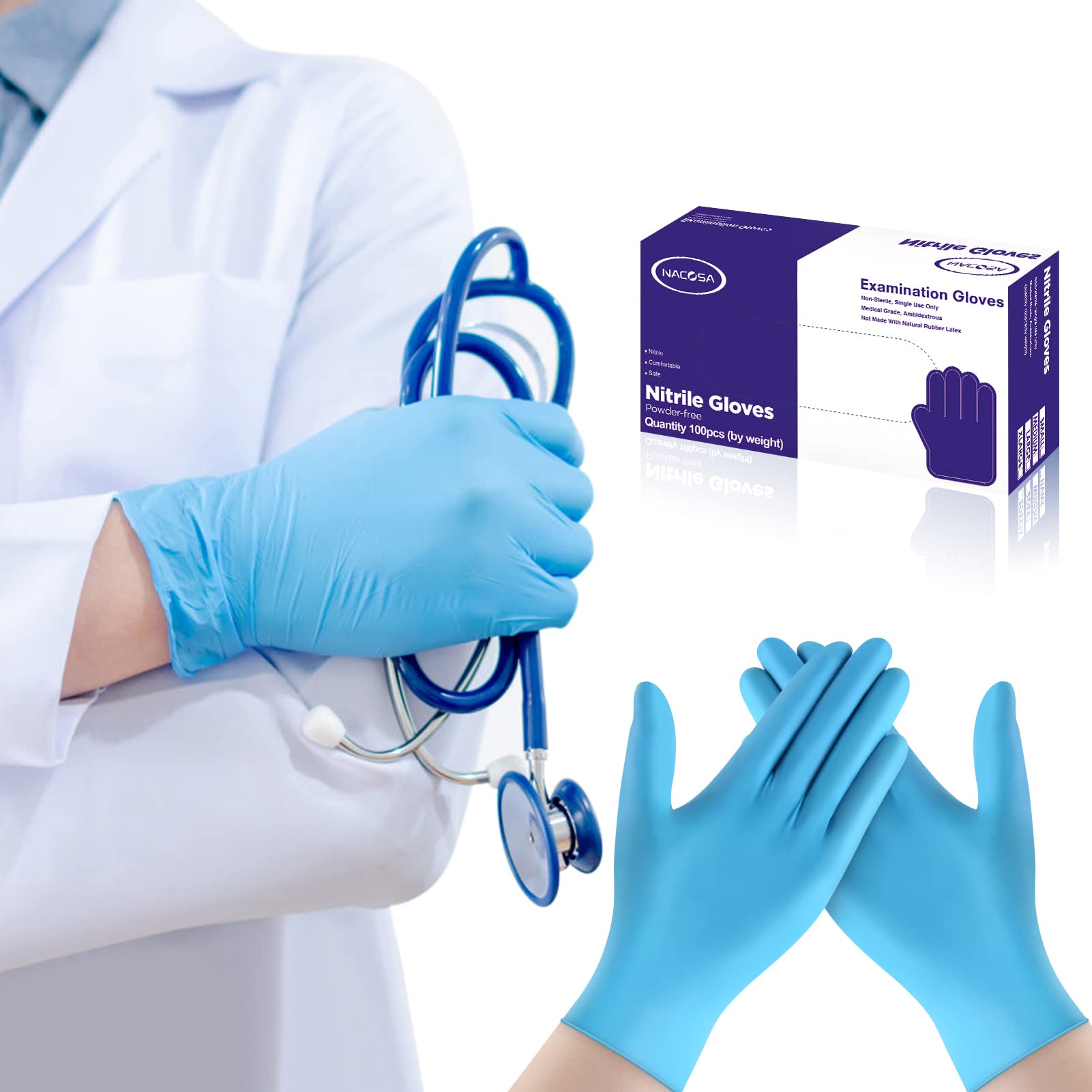 Nitrile Gloves Disposable Gloves Latex Free Powder Free Medical Exam Glove