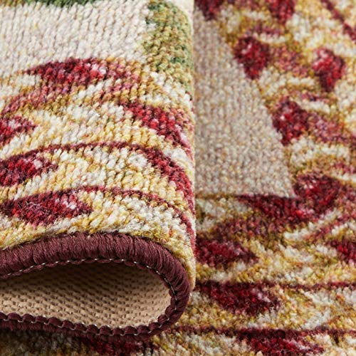 Brumlow Mills Sunflower Braid Printed Pattern Rustic Floral Area Rug For Kitchen, Entryway, Bathroom Mat And Home Décor, 19" X 31", Sunset #TOP2