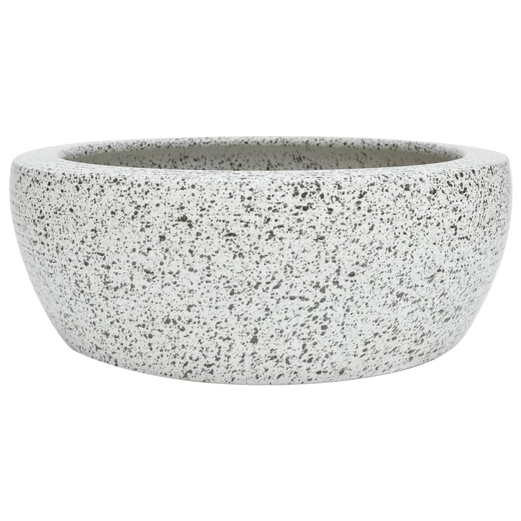 ShGaxin Lavabo sobre encimera Redondo cerámica Gris Φ41x14 cm, Fregadero, Lavabo Baño, Lavamanos Baño, Lavatorio Casa De Banho, Mueble Lavabo sobre Encimera - 155064