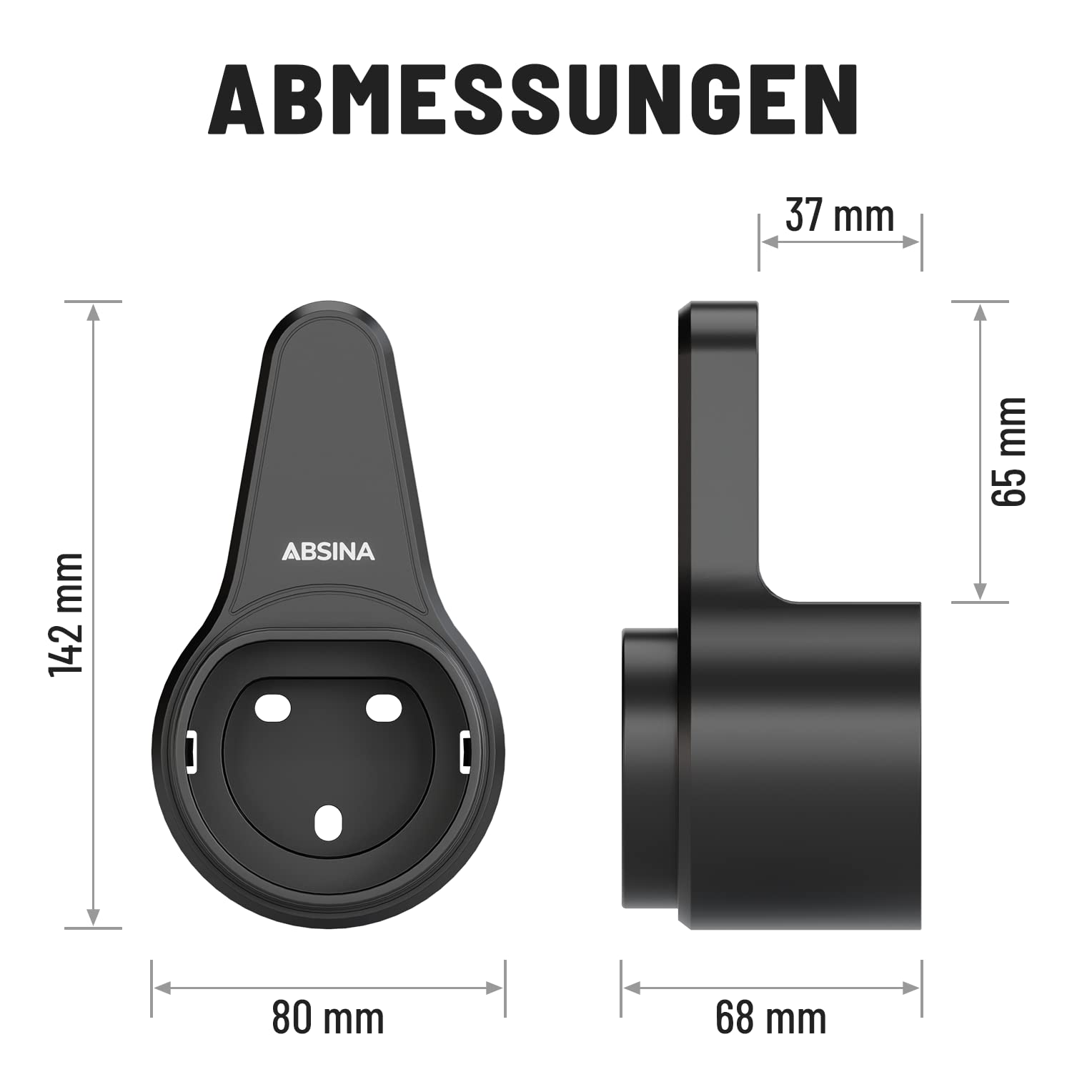 ABSINA uchwyt na kabel do ładowania i uchwyt na wtyczkę typ 2 wraz z akcesoriami montażowymi - uchwyt ścienny typ 2, uchwyt na kabel do ładowania typ 2, uchwyt na kabel Wallbox, uchwyt na wtyczkę typ