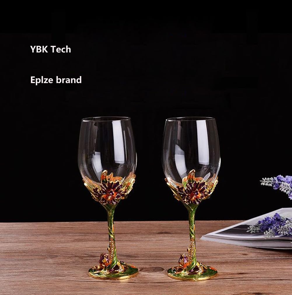 Amazon | YBK Tech 手作りエナメルクラフト クリスタルワイングラス