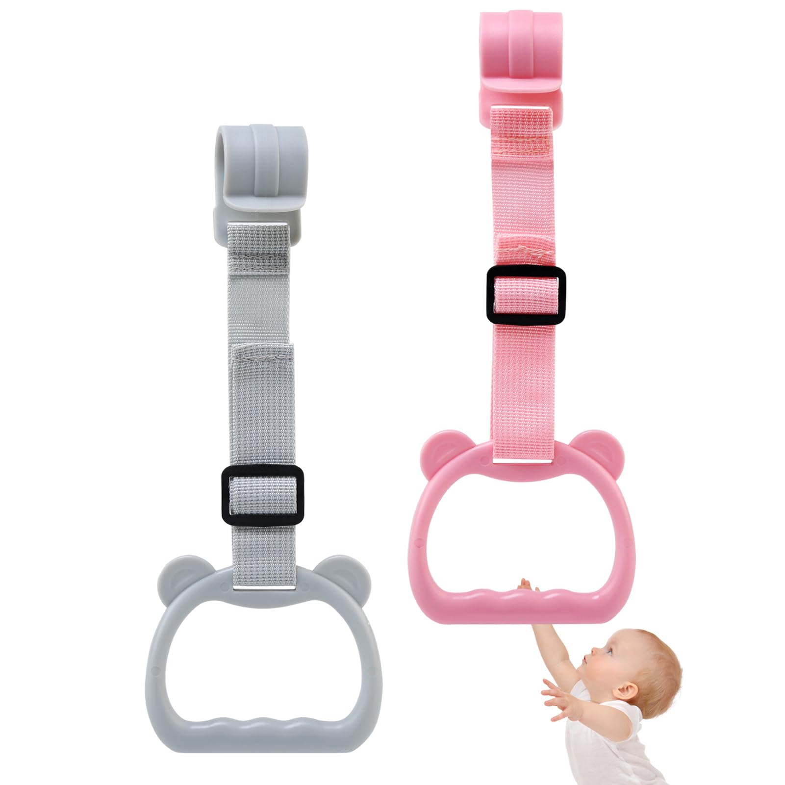 Anelli Box Bambini, 2 Pezzi Maniglie Box&Bambini,Ganci Anelli Lettino,per Culla Ispessito Versione Aggiornata, per Alzarsi in Piedi-Taglia Grande