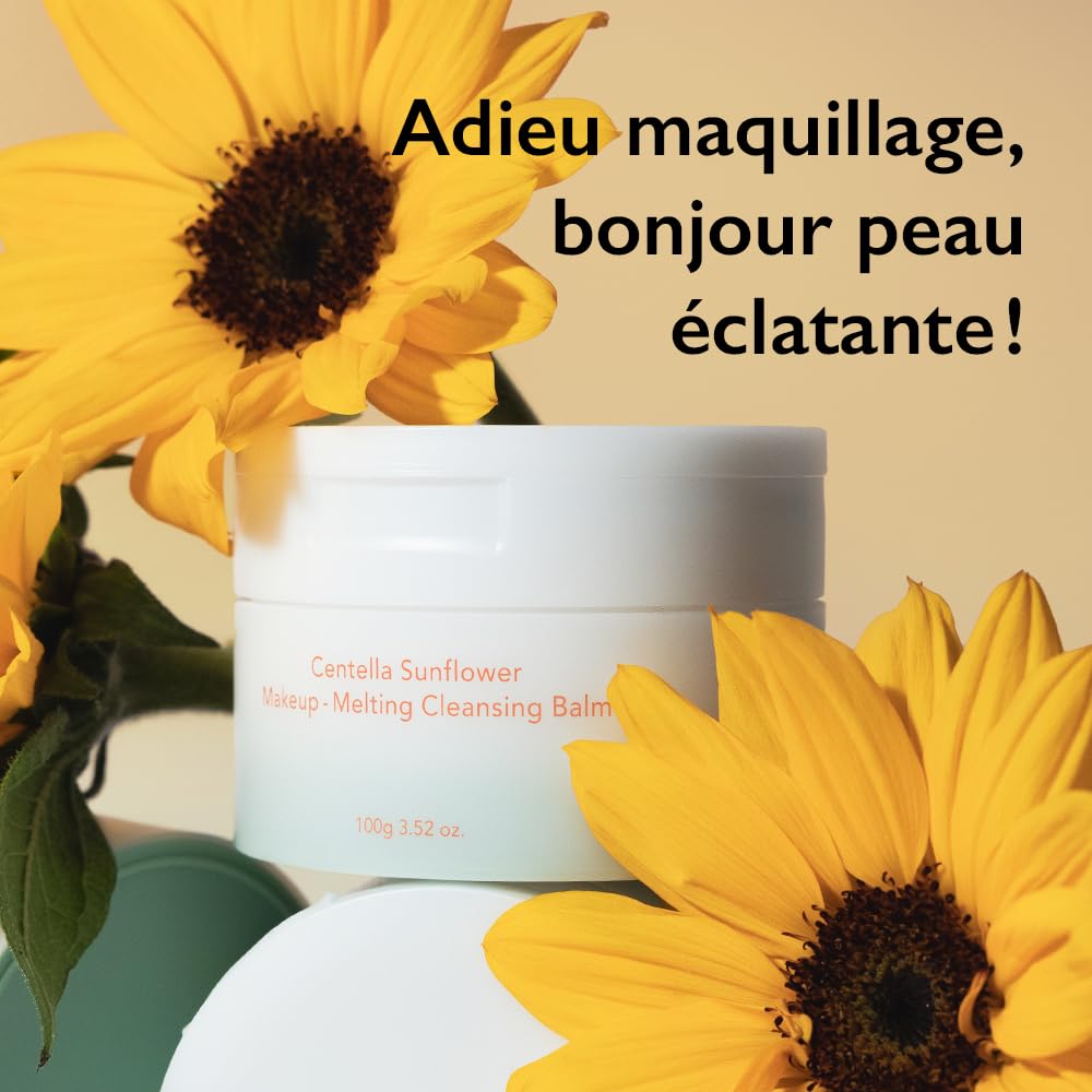 Centella Baume nettoyant fondant tournesol 100 g | Peau sensible, nettoyant doux pour le visage, enlève le maquillage fort, hydratant, soin des pores, K-Beauty