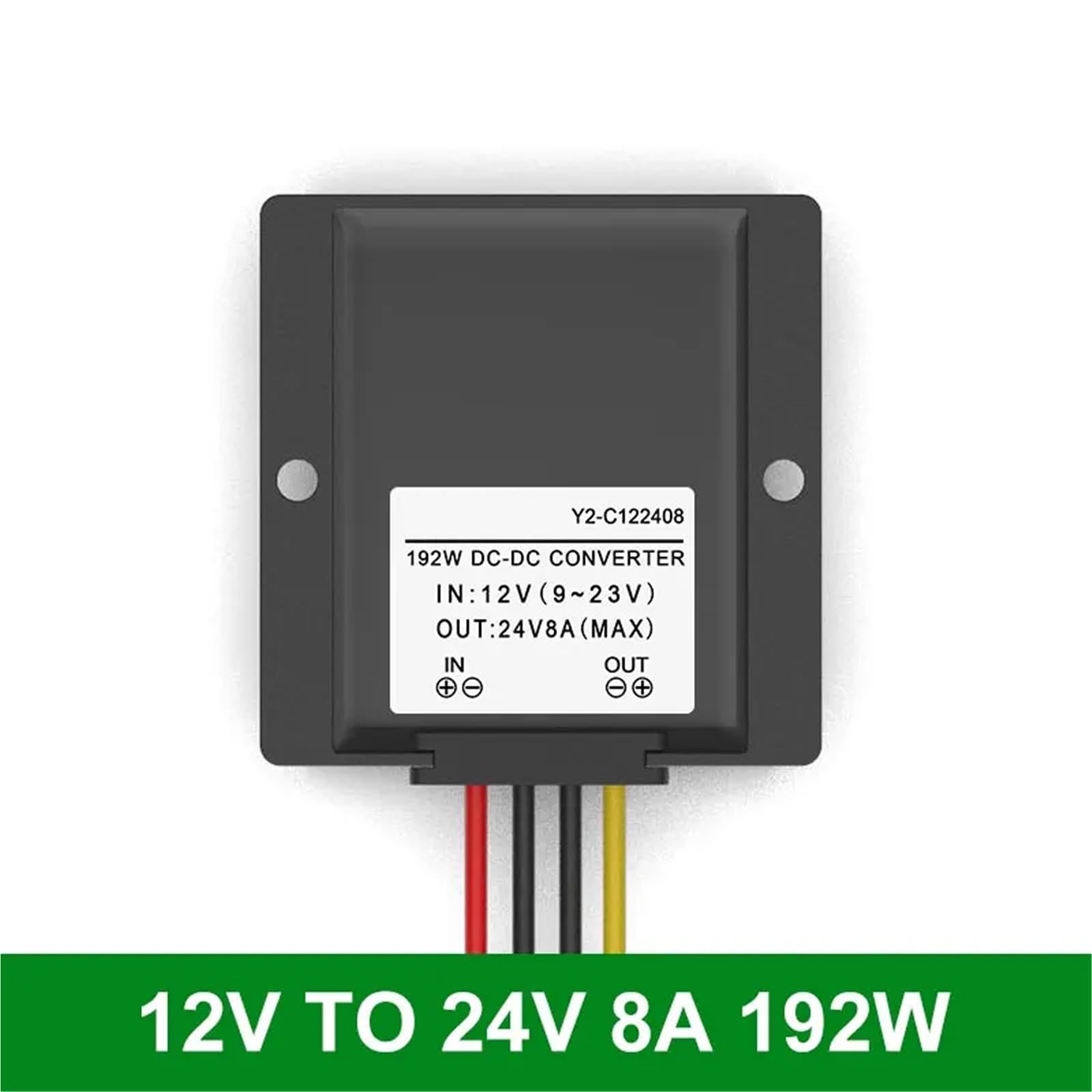 DC to DC Converter boosts 12V to 13.8V, 15V, 19V, 24V, 28V, Voltage Regulator 1A-15A, Power Supply for Car laptops(12V to 24V 8A)
