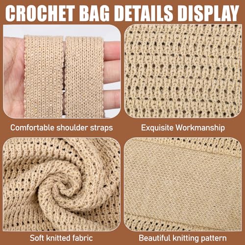 Image of hatisan Crochet Bag for Women, Handmade Knit Beach Tote Bag Summer