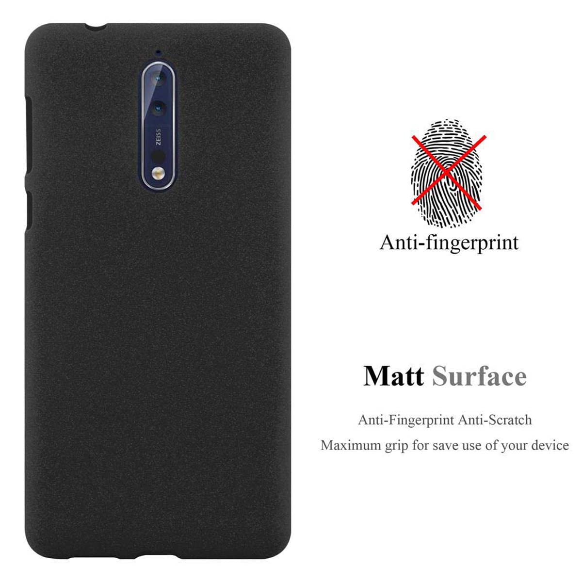 Custodia Cadorabo Frost Nera Per Nokia 2 (2017): Cover Morbida In Silicone TPU Antiurto, Sottile 1,2mm