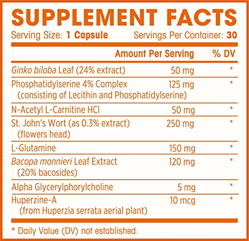 Natures Wellness Brain Booster | Natural Cognitive Enhancer For Increased Focus, Memory And Mental Clarity | Nootropics Brain Supplement | Dmae, Rhodiola Rosea Extract, Bacopa Monnieri, Ginkgo Biloba #TOP2