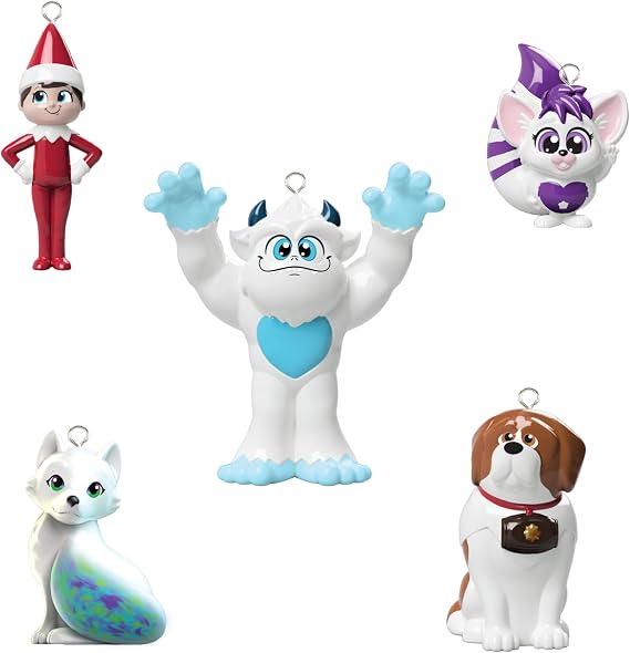 The Elf on the Shelf Ornament Collection - 5 Collectible Hang-or-Play Figures - with 2 New North Pole Pals - for Ages 3 Years and Above