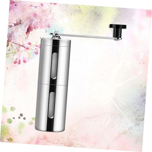 Miniatura 7 de Molinillo de café manual portátil con núcleo de cerámica, mini molino de café manual para granos y granos, diseño compacto de plata para viajes,