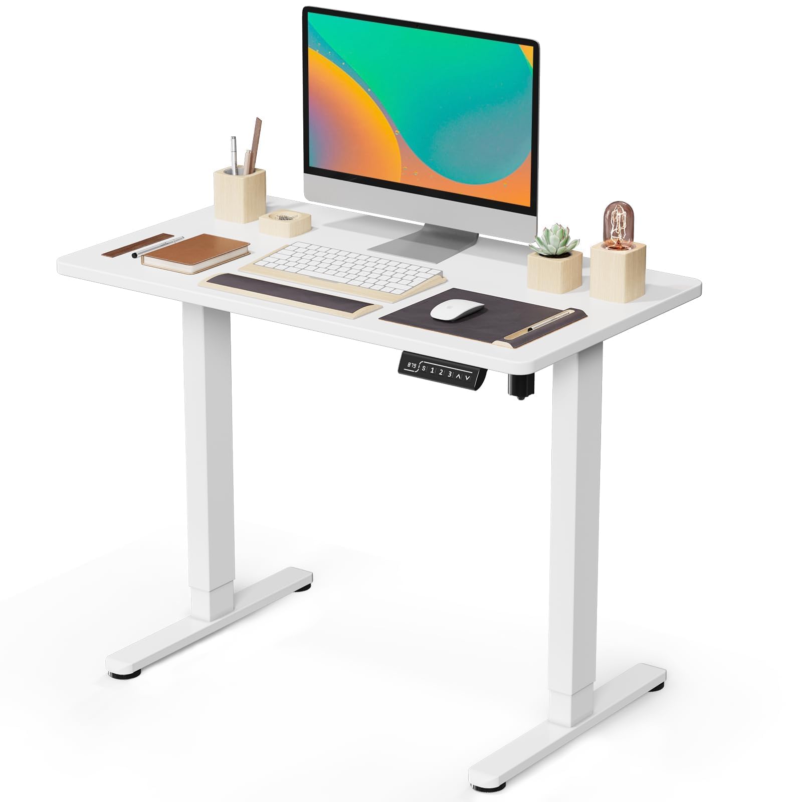 Amazon.co.jp: 電動 昇降デスク 幅88cm×奥行き50cm 一枚板 昇降式