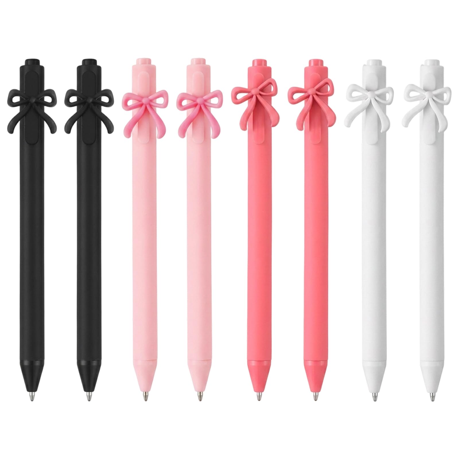 Pink Pens, 8-Piece Bow Pens, Pink Stationery Set for School Note-Taking and Office Clerk Writing, Cute Stationery Collection, Ideal for Gift Giving And Creative Projects