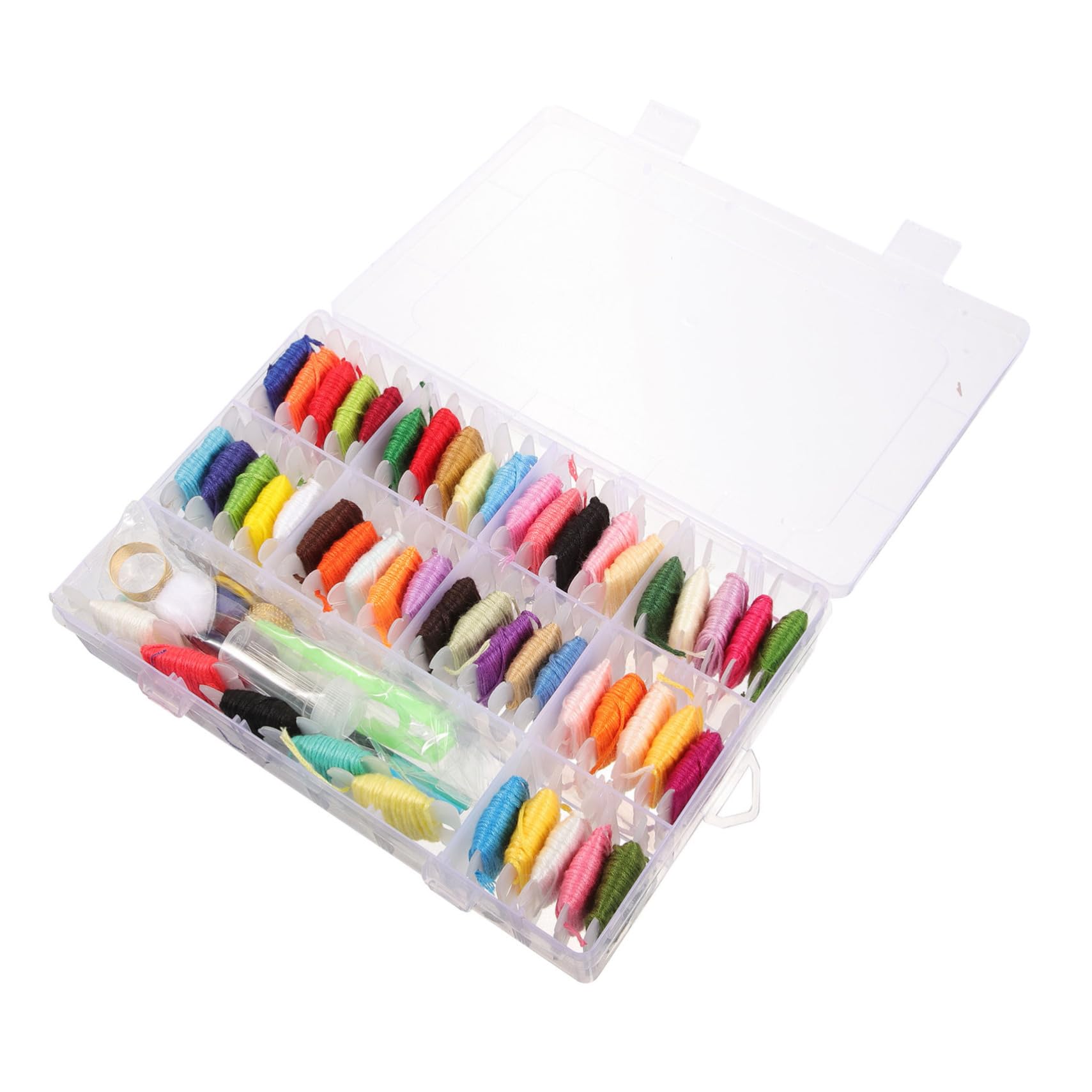 TEHAUX 4juegos Hilos De Bordado Para Manualidades Kit De Coser y Accesorios Para Para Bordar Punto De Cruz y Proyectos De Costura