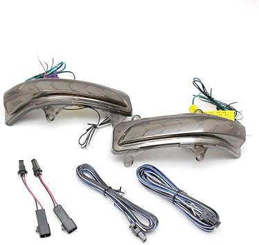 Rear-view Mirror LED Lights for Toyota Land Cruiser Prado 2010-2018, Smoke Shell, White DRL Streamer Yellow Turn Signals Ground Light