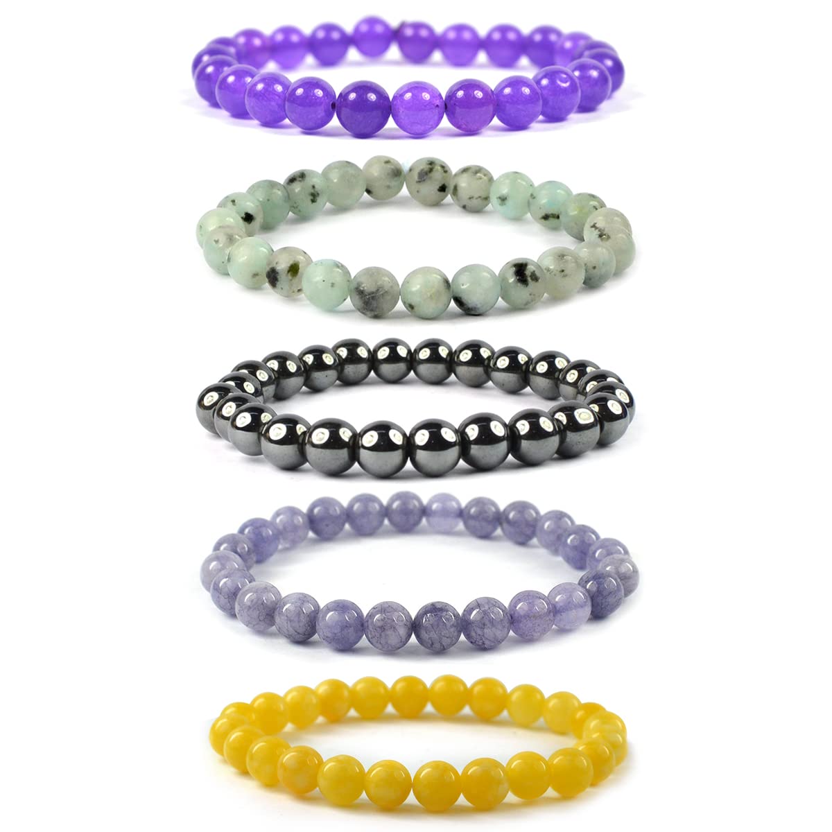 Reiki Crystal Products With Amethyst Yellow Jade Moonstone Angelite Hematite Bracelet For Unisex Adult (multicolour) (B08J445JPK) Amazon Price History, Amazon Price Tracker
