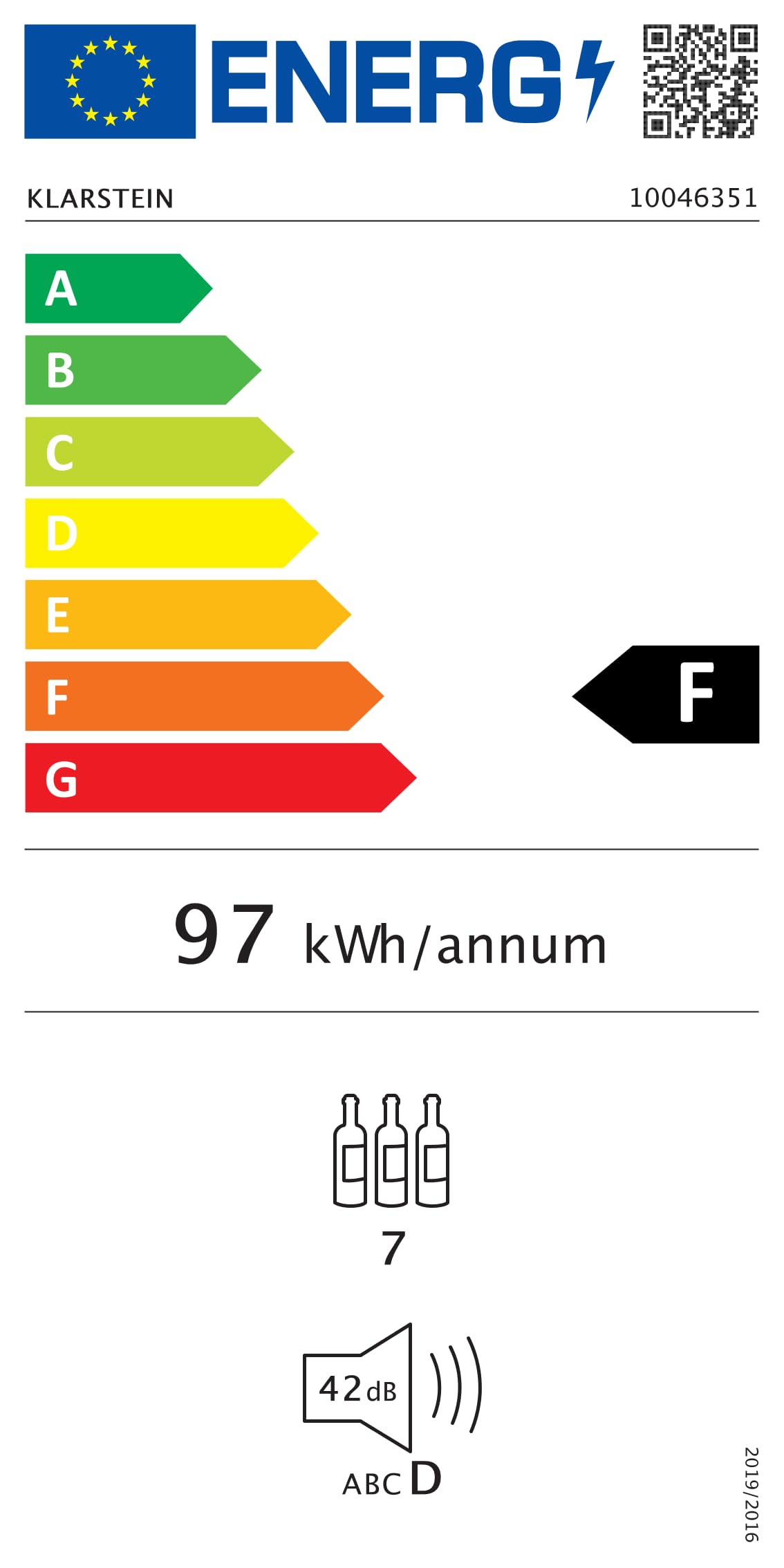 Klarstein Vinovilla 7 Uno Weinkühlschrank Einbau - 7 Flaschen, 1 Zone, 5-18 °C, LED-Beleuchtung, Leiser Betrieb, Mattschwarz, Schmaler Weinkühlschrank