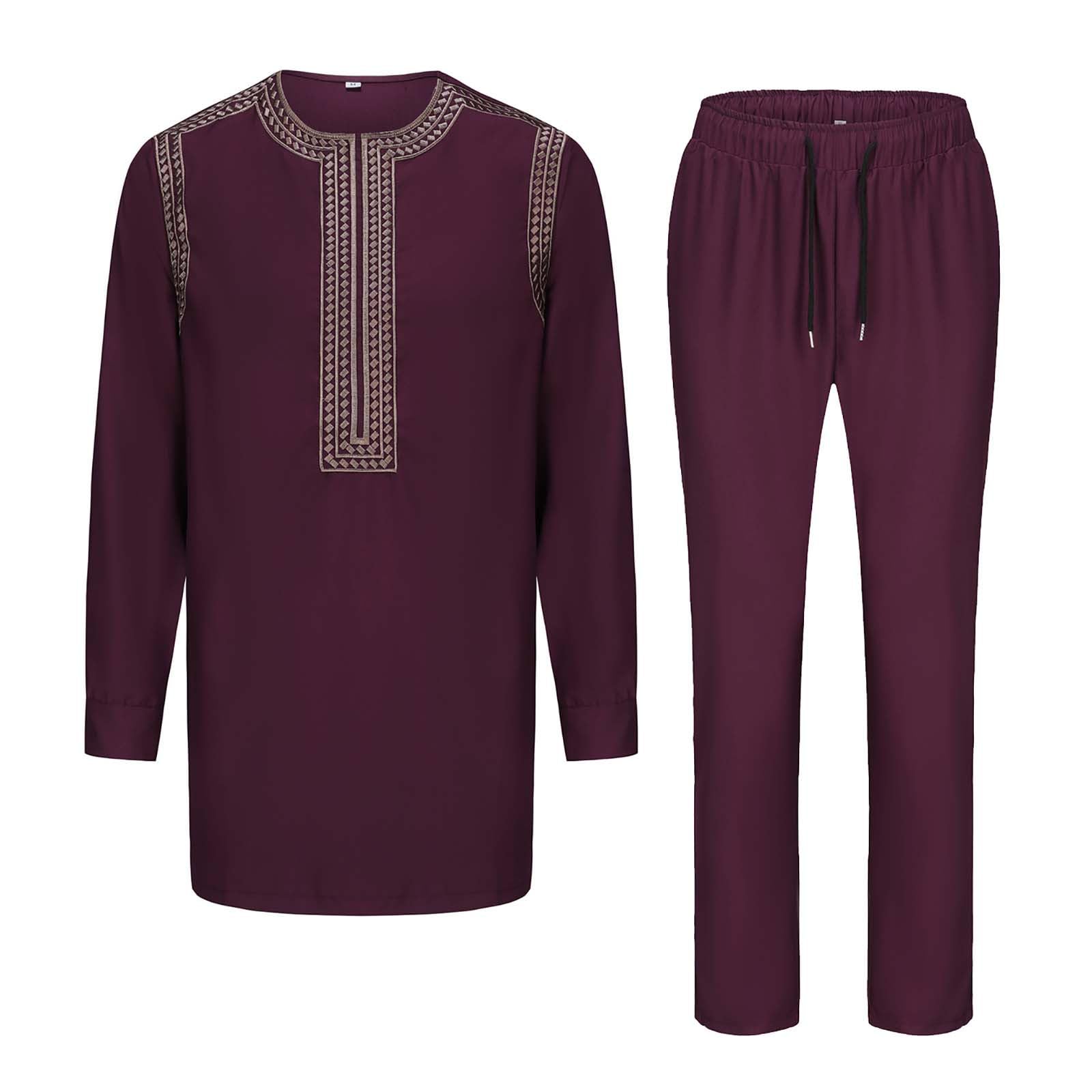 Traje africano para hombre ropa africana conjunto de 2 piezas traje casual acogedor traje de dos piezas de manga larga mankara traje tradicional