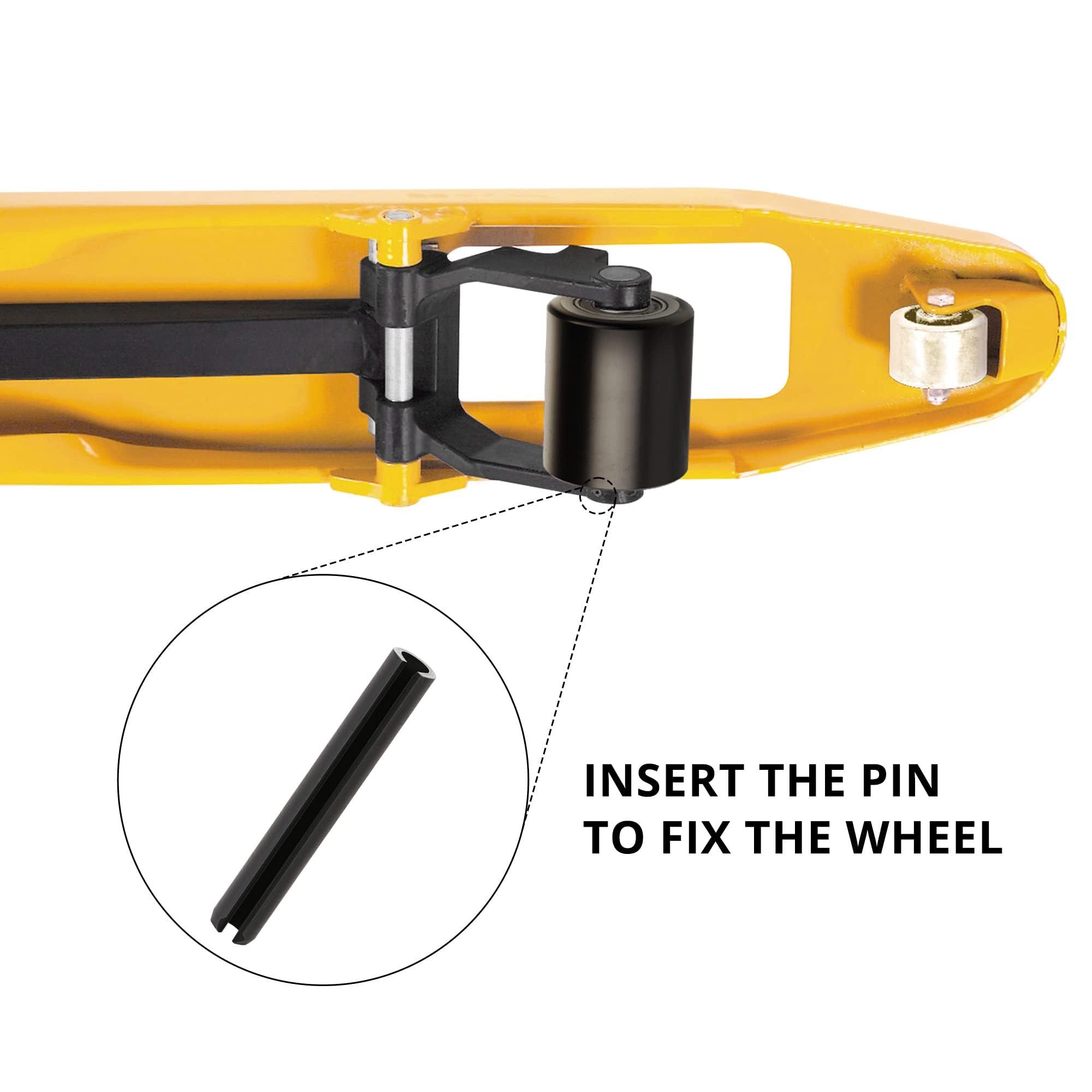 Hromee Pallet Jack/Truck Load Wheels Replacement Full Set with Axles and Entry Exit Roller 3" x 3.75" with 20mm ID Bearings — Amazon image 4