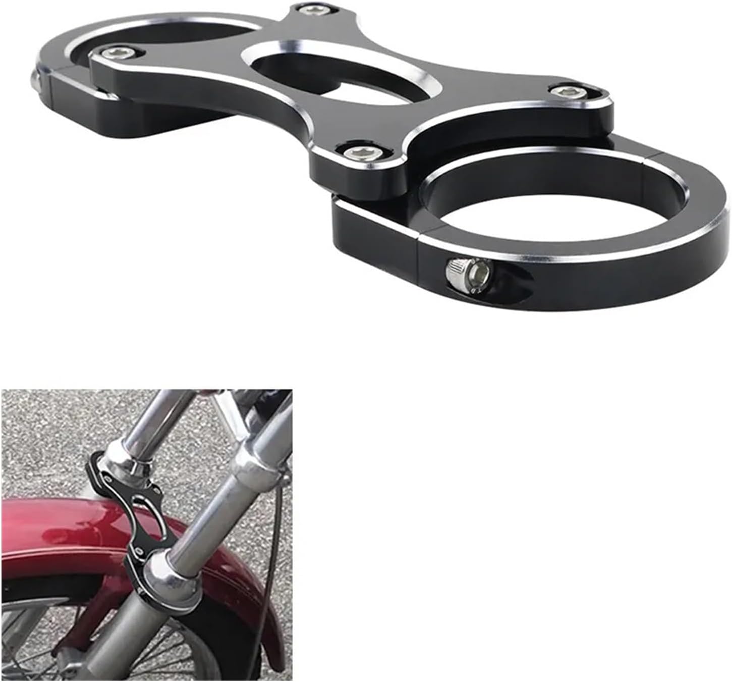 FXD and FXR Front Fork Brace Bracket Compatible with Harley 39mm Narrow Glide Sportster XL 1988 and Up Super Glide Dyna(Black)