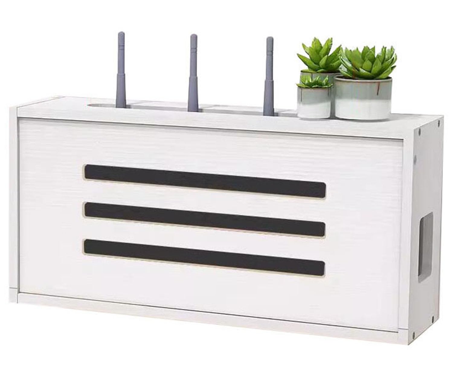 HFGHGDF Router Shelf, Wall Wifi Router Storage Box, Cable Organiser Internet et TV Cable Hide Box, Wall Mounted Router Bracket Floating Shelves(White)