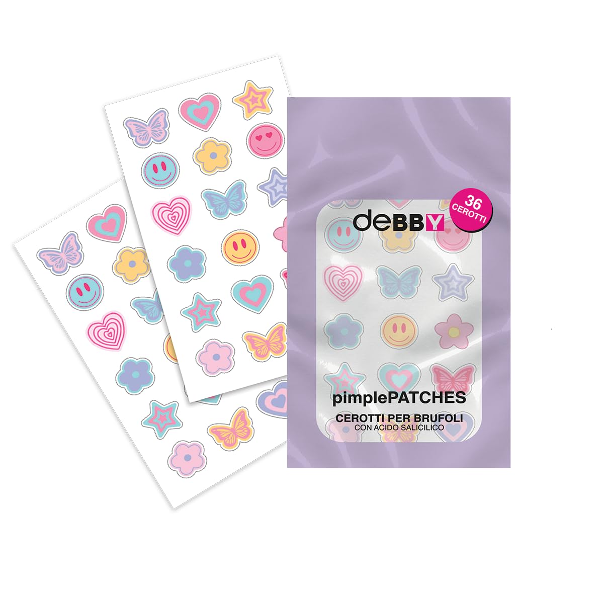 deBBY, pimple PATCHES Cerotti per Brufoli, Formula con Acido Salicilico, Azione Rapida, 36 cerottini