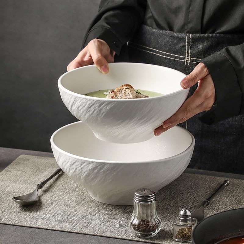 Miski do zupy prosta ceramiczna miska na zupę matowy kamień natychmiastowa miska na makaron biała miska sałatkowa chińska miska na ryż miski obiadowe (B,S)