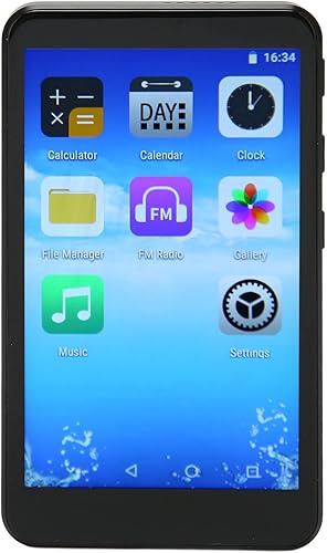 Reproductor MP4 WiFi, reproductor de música Bluetooth 5.0 con pantalla táctil completa de 3.97 pulgadas, conector integrado de 0.138 in, radio FM,