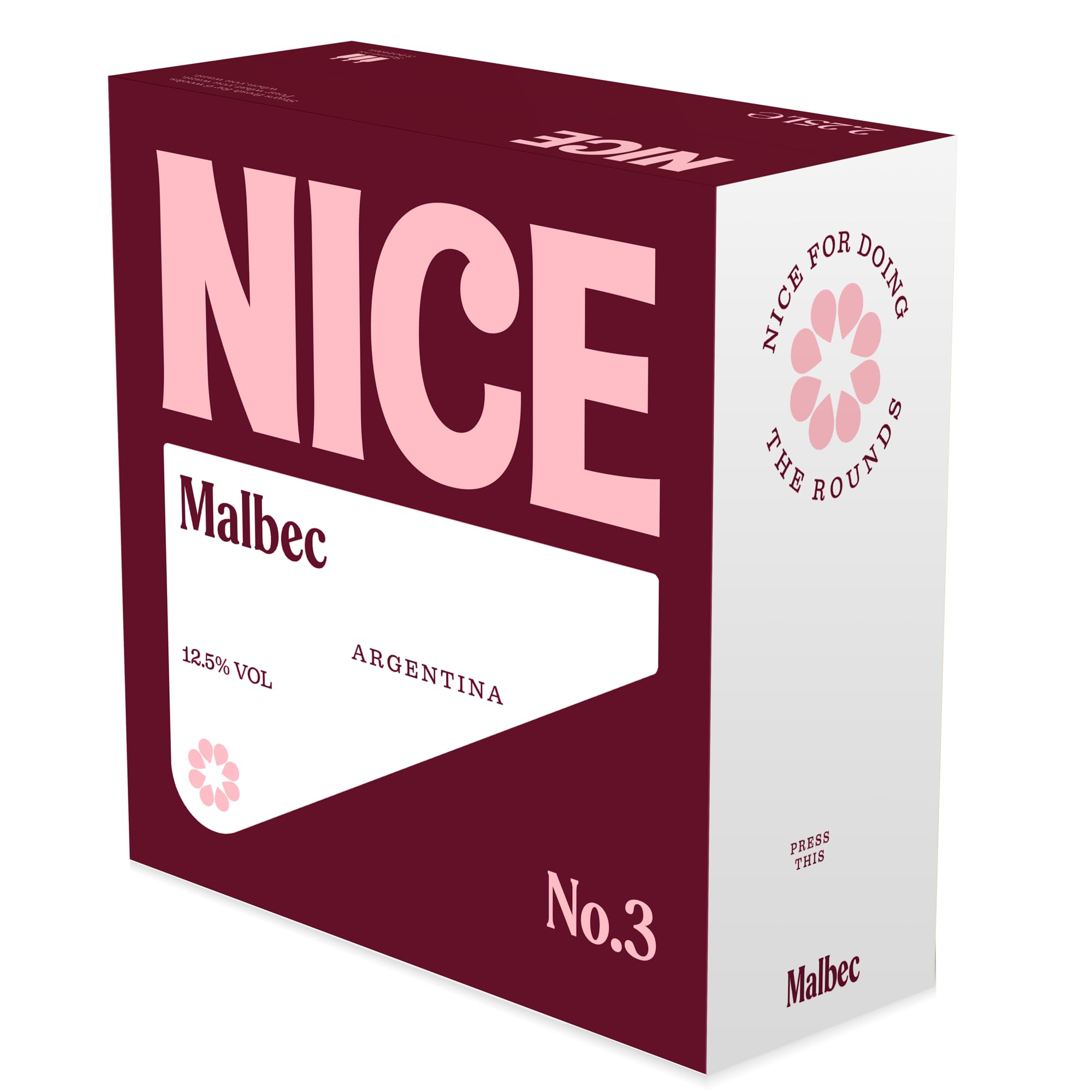 Nice Malbec, Argentinian Wine Box, Juicy & Fruity Red Wine from Mendoza Region, Darkly Fruity, Wicked Depth, 1 x 2.25L Boxed Wine