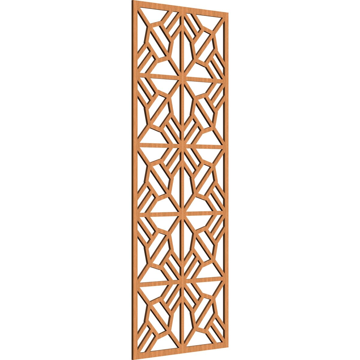 27 3/8"W x 69 3/8"H x 3/8"T Auburn Decorative Fretwork Wood Wall Panels, Cherry