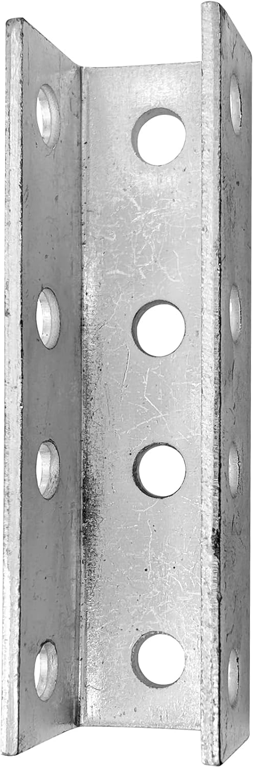 U-Shaped Brace Fitting,0.157“ Thick Heavy Duty Strut Connector Bracket External Channel Coupler for 1/2" Bolt in 1-5/8" Strut Channel,Electrogalvanized Single Channel Brace- 2Pack