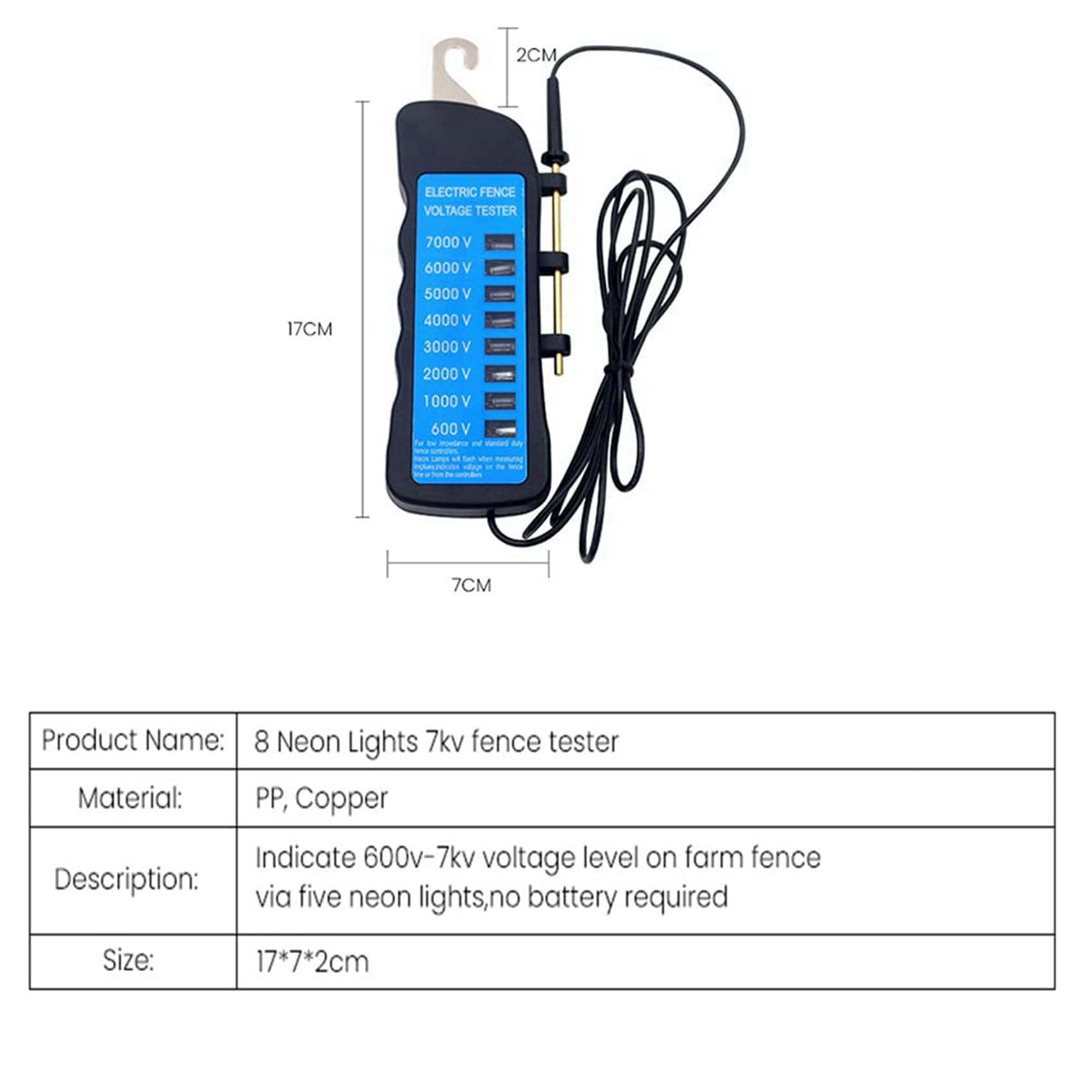 ISTOVO 10 probadores de vallas eléctricas de voltaje de 2Kv -12Kv, producto famoso, probador de valla de patio