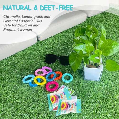 18 pack mosquito repellent bracelets with 60 pack mosquito patches deet-free insect amp bug repellent wrist bands for kids amp adults outdoor camping fishing traveling