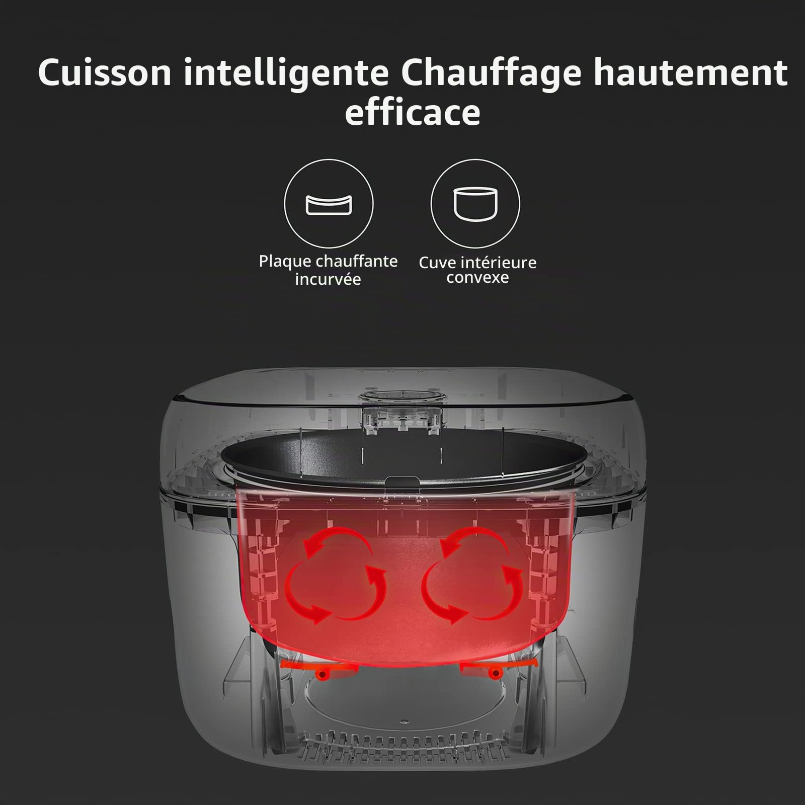 joyami Cuiseurs à Riz Mini Rice Cooker - Cuiseurs de Riz 1.6L 3.5 Tasses Intérieure Antiadhésive, Xiaomi Home App Contrôle Manuel, pour 6 Bols Jusqu'à 3 Personnes Garder au Chaud Mode Préréglé