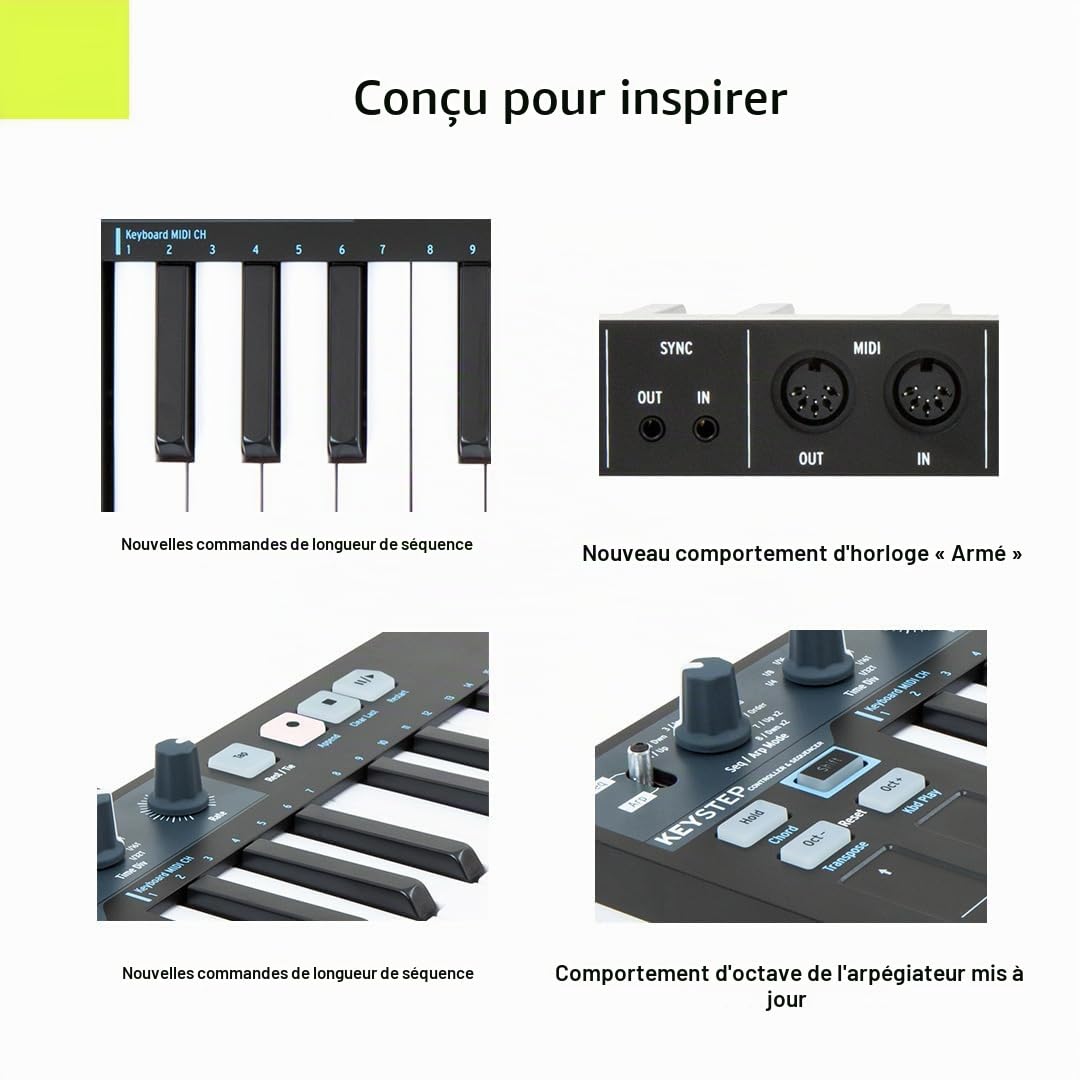 Arturia KeyStep Noir – Clavier de contrôle MIDI et séquenceur polyphonique 6570