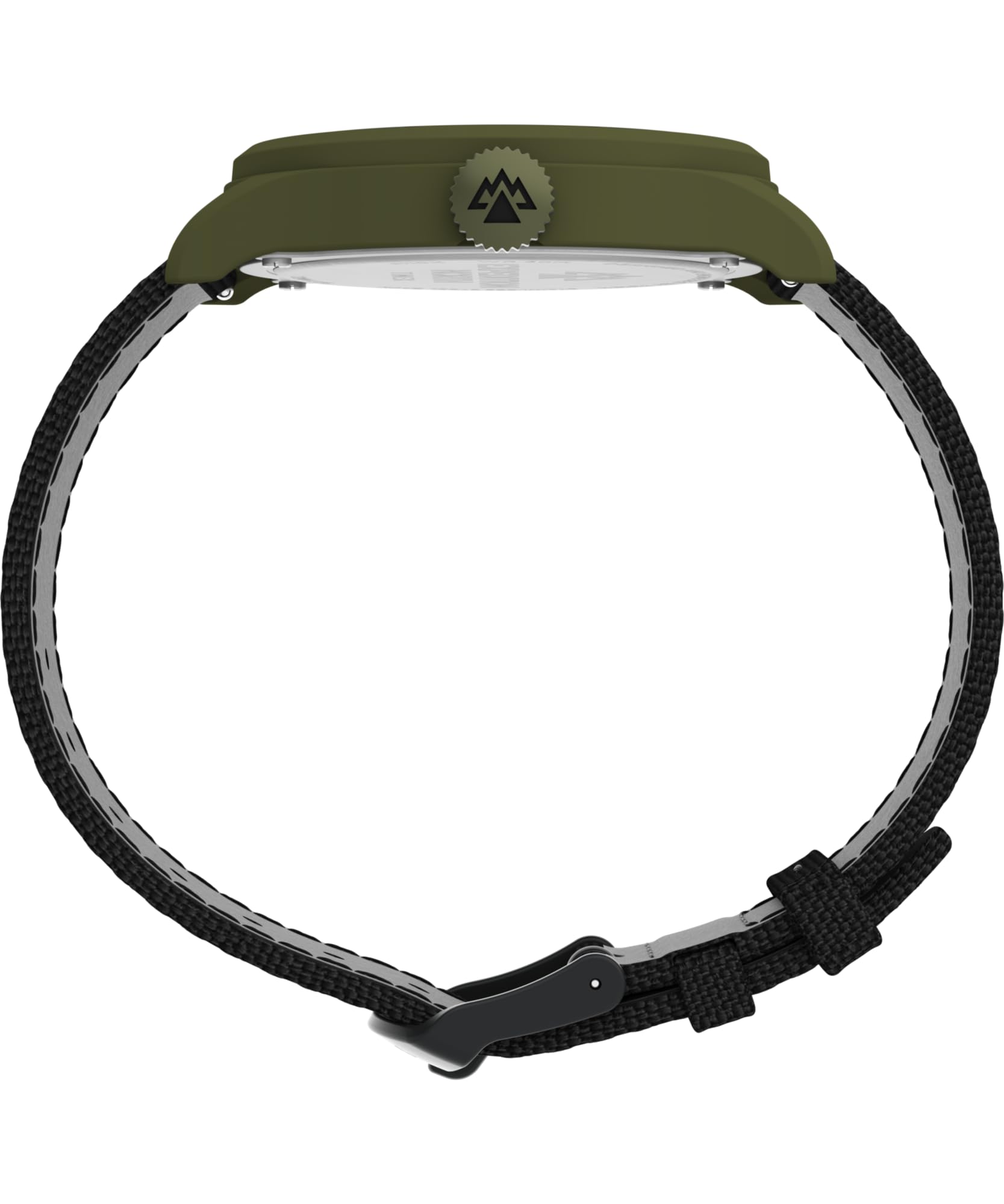 Timex Expedition North Montre pour hommes, 43 mm, bracelet noir écologique en deux parties, à ouverture rapide, cadran noir, boîtier vert TW2W34400