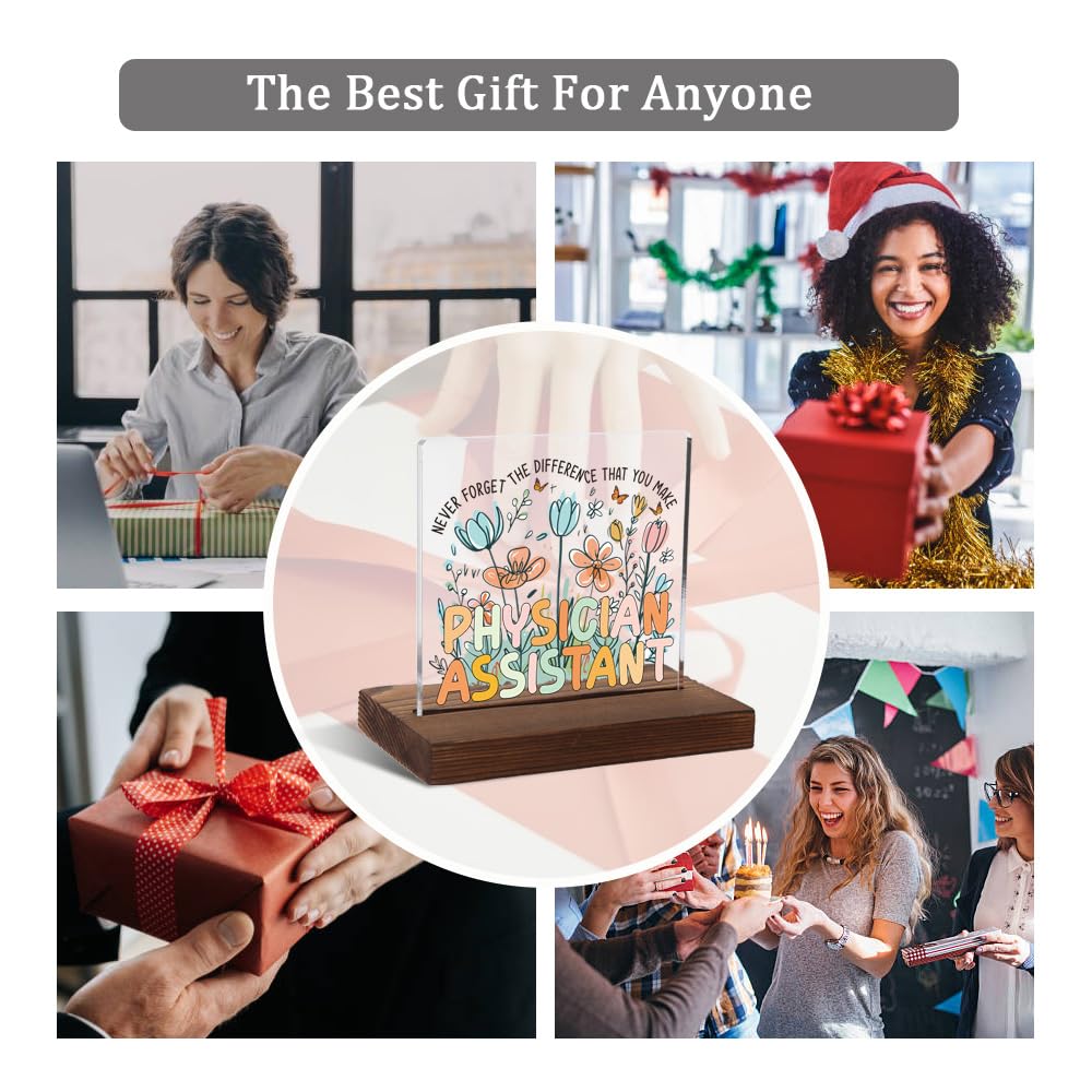 Physician Assistant Gifts for Women, National Physician Assistant Day Gifts for Women, Birthday Day Gifts for Physician Assistant, Retro Acrylic Desk Sign With Positive Quotes,4 x4inch,HSJ1