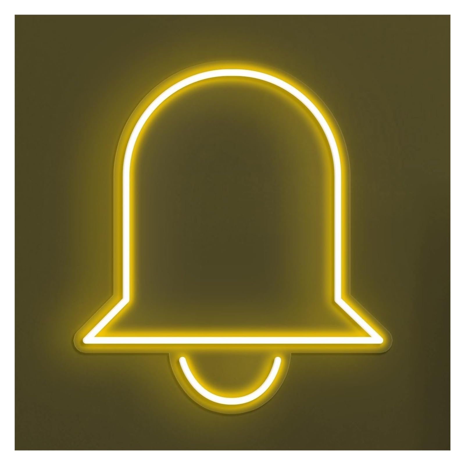 Rongch Lemon Yellow Hanging Art Signs Little Bell Neon Sign Handmade, Suitable For Home Wall Decor With Brightness Adjustable 30Cm(Lemon Yellow)