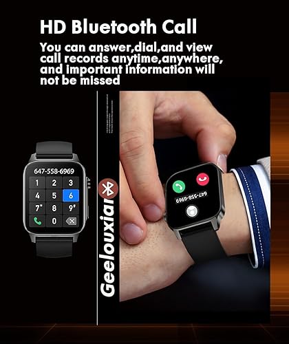 Miniatura 5 de Geelouxian Reloj inteligente para mujer, reloj inteligente HD de 1.91 pulgadas con monitor infrarrojo de oxígeno en sangre, frecuencia cardíaca,