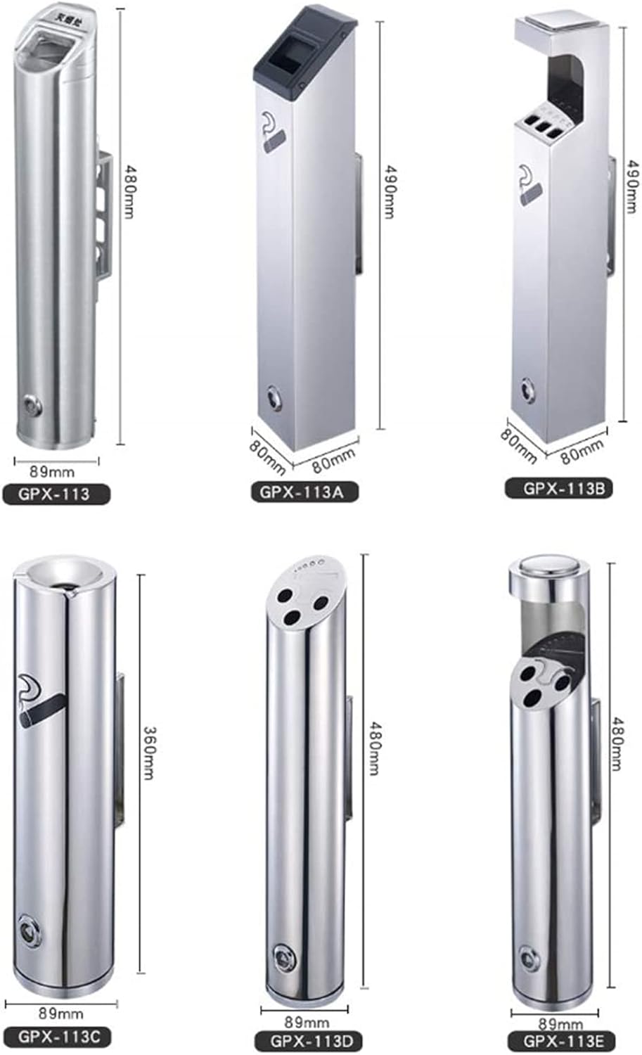 中古品】ステンレス製 アルミ スタンド灰皿 業務用 屋外内用 店舗 吸殻