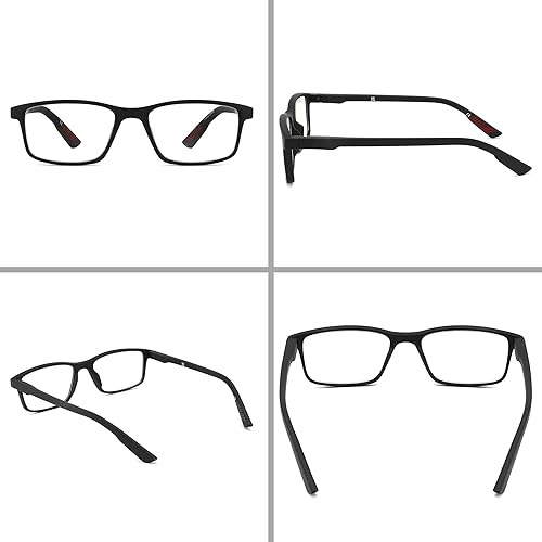 Miniatura 2 de IVNUOYI Paquete de 4 lentes de lectura con bloqueo de luz azul para hombres, anteojos ligeros para computadora con bisagra de resorte