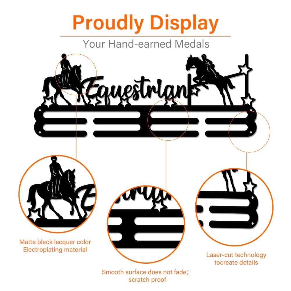 SUPERDANT Medal Hanger Display Rack Horse Stars Sports Trophy Holder Awards Ribbon Display