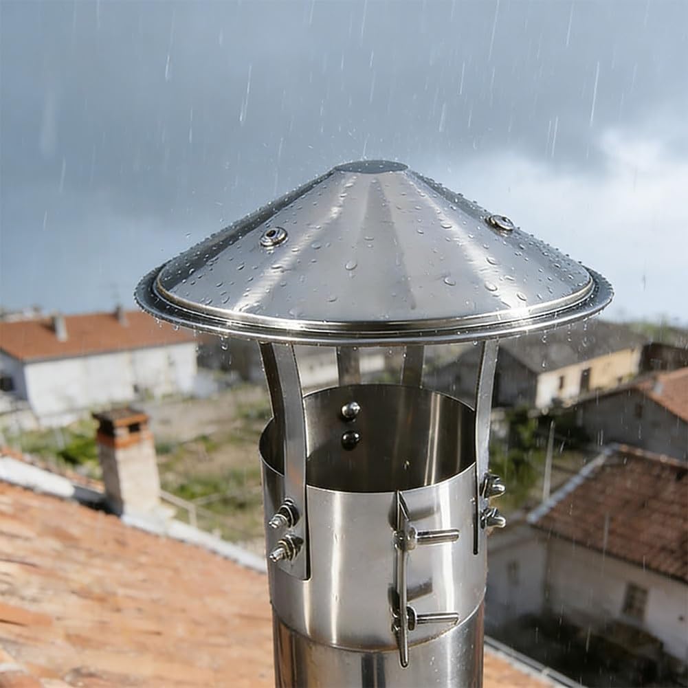 Tapa Redonda para Lluvia, Cubierta de Chimenea de Acero Inoxidable 304