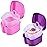 KISEER 2 Pack Colors Denture Bath Case Cup Box Holder Storage Soak Container with Strainer Basket for Travel Cleaning (Pink and Purple)