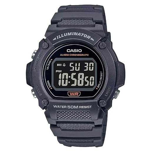 Relogio Digital Masculino Casio Standard Preto W-219h-8bvdf