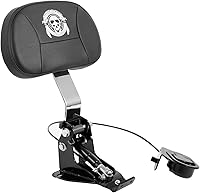 Vista 13 de INNOGLOW Respaldo de conductor ajustable para motocicleta con respaldo para el piloto con patrón de calavera, kit de montaje en brazo negro