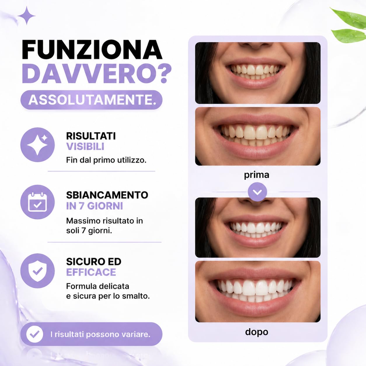 Dr Dent Bleaching Strips 42 Strisce Sbiancanti per Denti Senza Perossido con Tecnologia Viola Delicate sullo Smalto