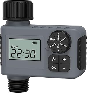 temporizador de irrigação,ERYUE Dispositivo de irrigação automática com temporizador de água para jardinagem Controle de sensor de chuva para varanda de jardim Controlador de sistema de irrigação in