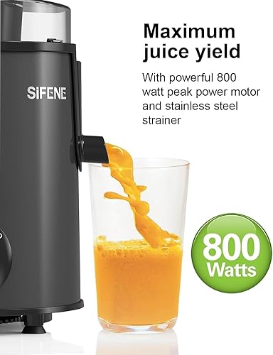 Miniatura 3 de SiFENE Máquinas exprimidoras, boca grande, canal de alimentación grande de 3 pulgadas para frutas y verduras enteras, extractor centrífugo, fácil de