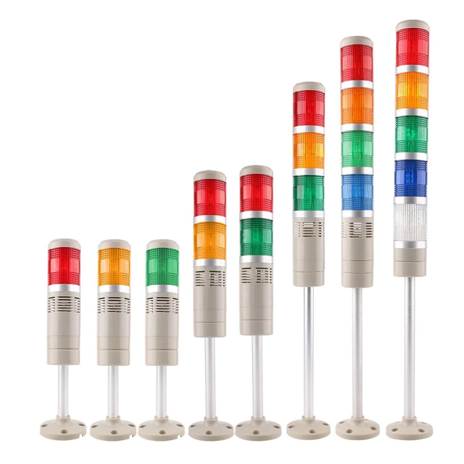 Luz Industrial de Torre Señal Luz de Torre LED de 50 mm con señal Fija y Flash, Multicapa, Luces de Alarma, lámpara de Advertencia for CNC Industrial, 24 V, 220 V(Steady Light 2,AC 220V)