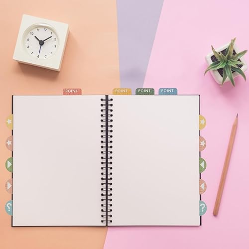 Miniatura 4 de NUOBESTY Notas para libros, 6 hojas, etiquetas adhesivas para cuadernos, pestañas adhesivas para libros